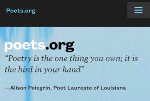 screen shot of poets.org banner